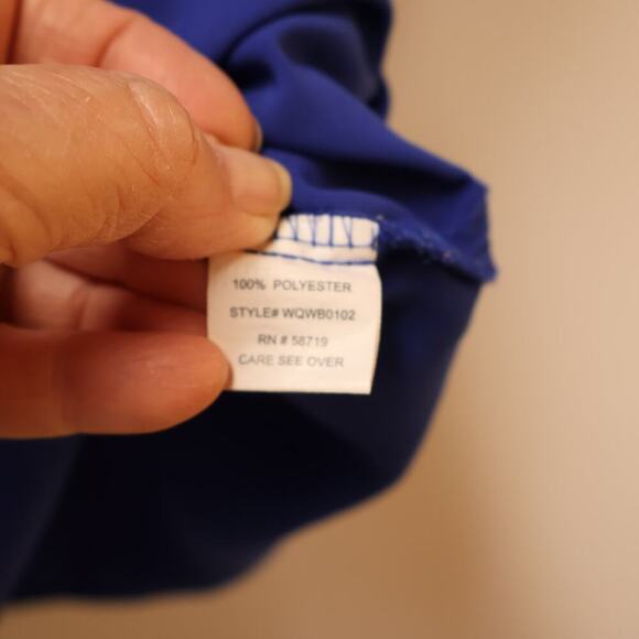 Element Blue Blouse Button Front Size 2XL Short Sleeves Collar Shldr Inserts - Picture 11 of 16